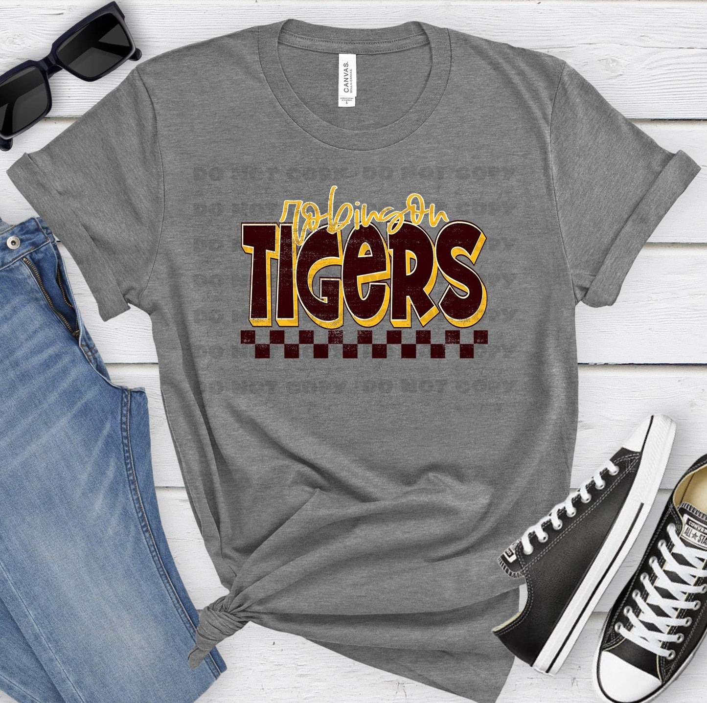 Robinson Tigers Maroon Ath Gold Grunge-Lovie T Designs