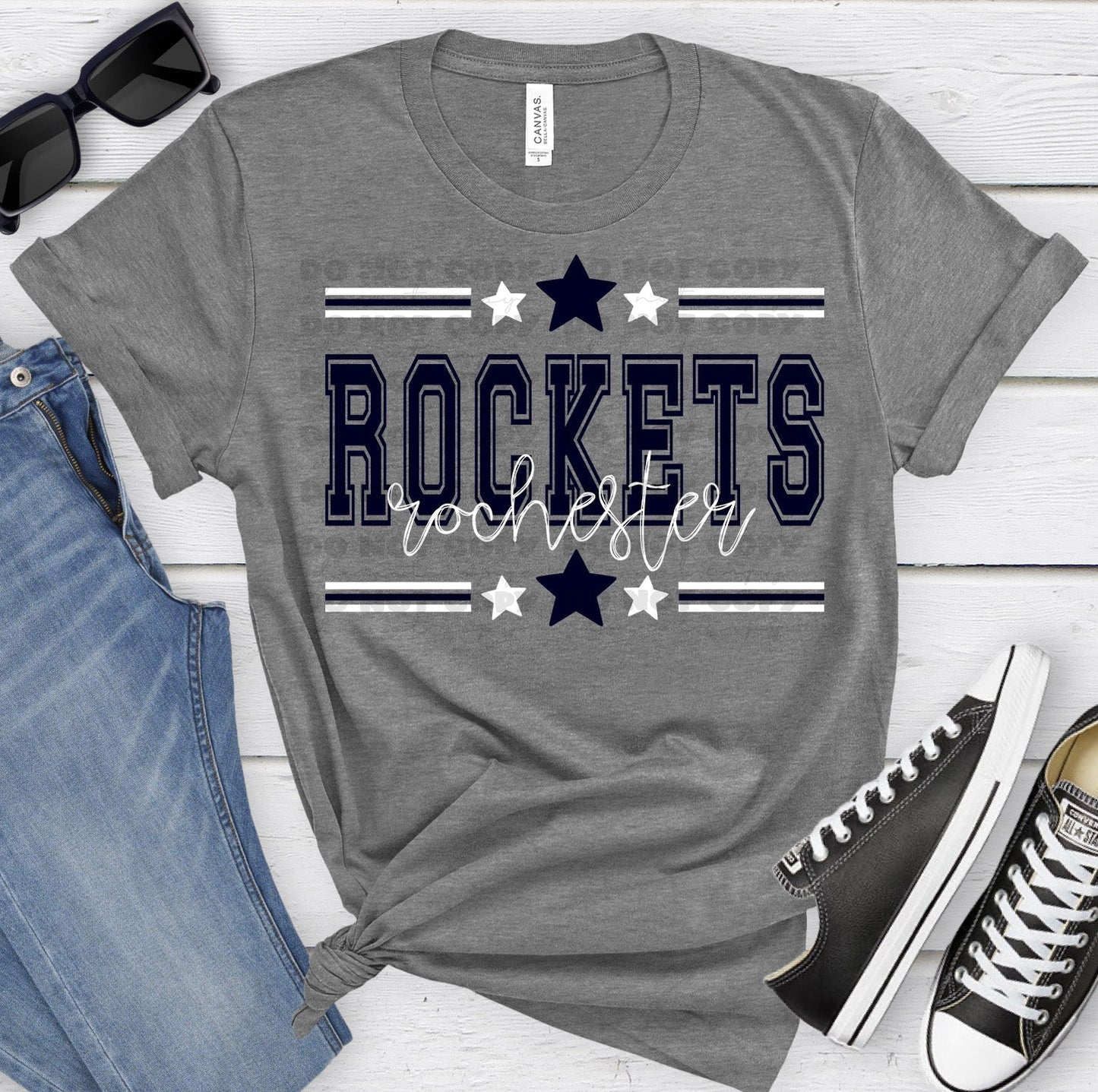 Rochester Rockets Navy White All Stars-Lovie T Designs