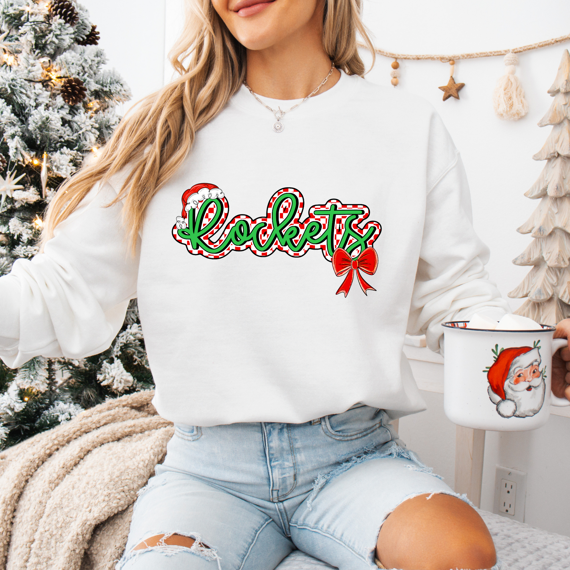 Rockets Christmas Checker-[DTF Transfer]-Lovie T Designs