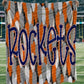 Rockets Funky Serif Orange and Navy Blanket