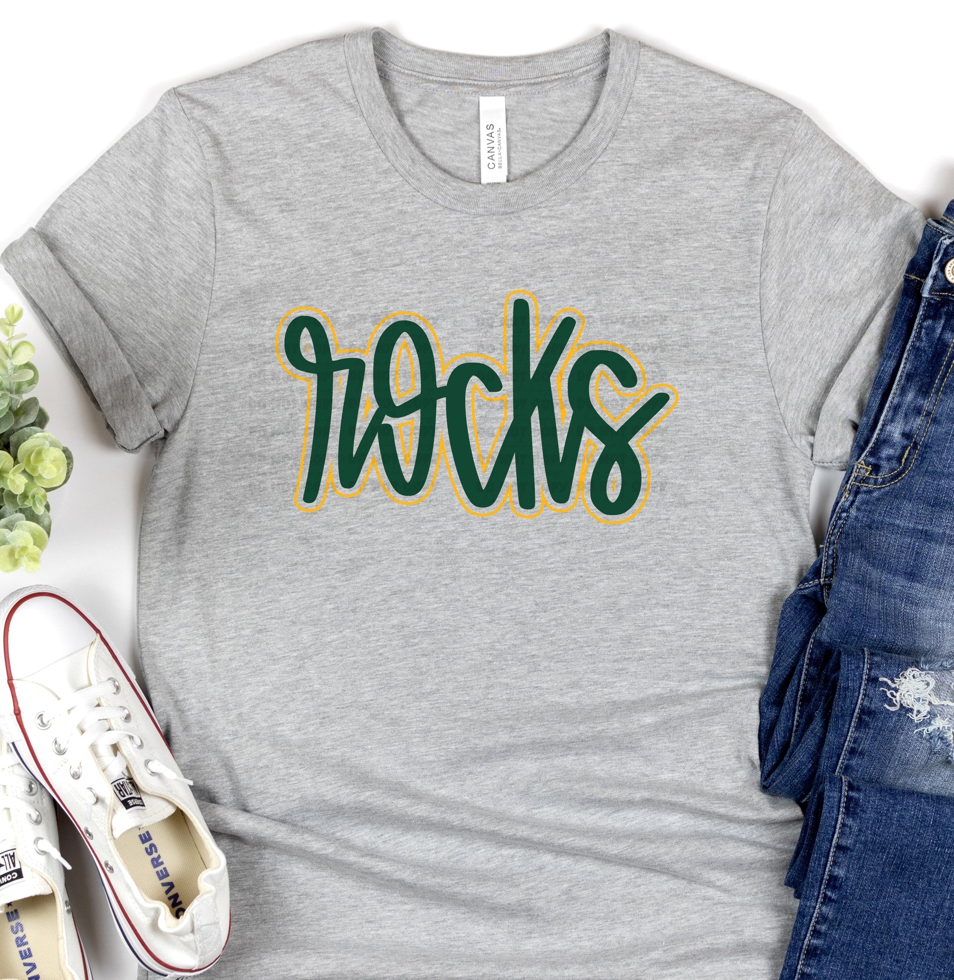 Rocks Drk Green Ath Gold-Lovie T Designs