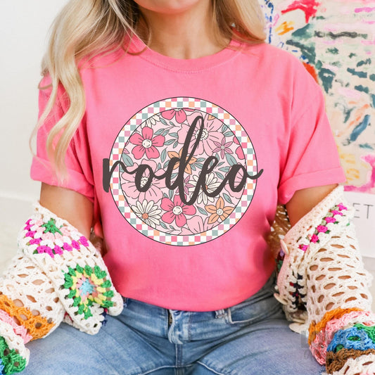 Rodeo Checkered Floral in Summery Colors-Lovie T Designs