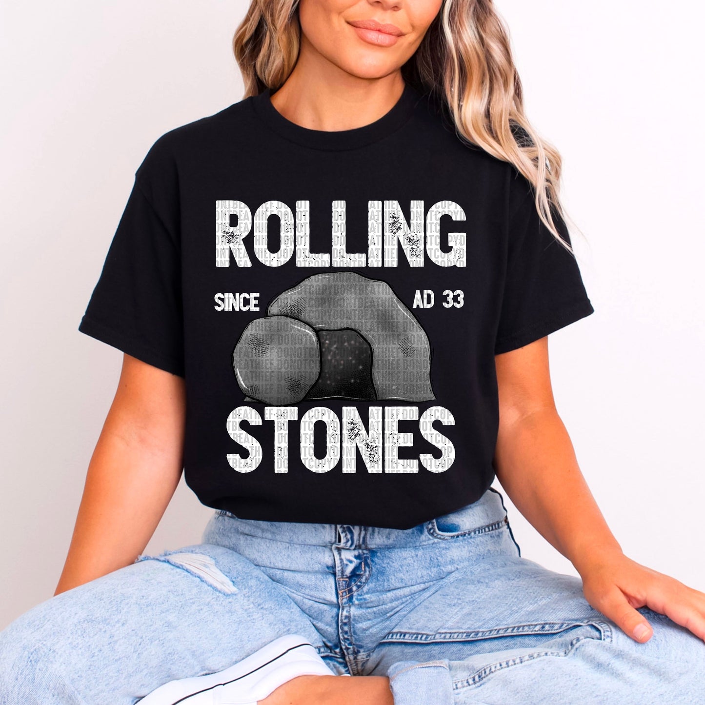 Rolling Stones - White-[DTF Transfer]-Lovie T Designs