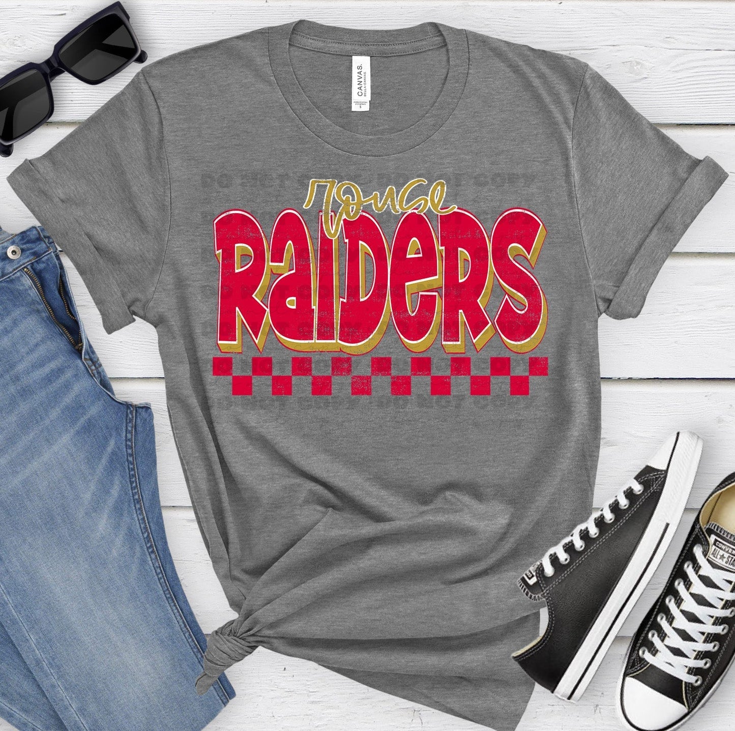 Rouse Raiders Red Vegas Gold Grunge-Lovie T Designs