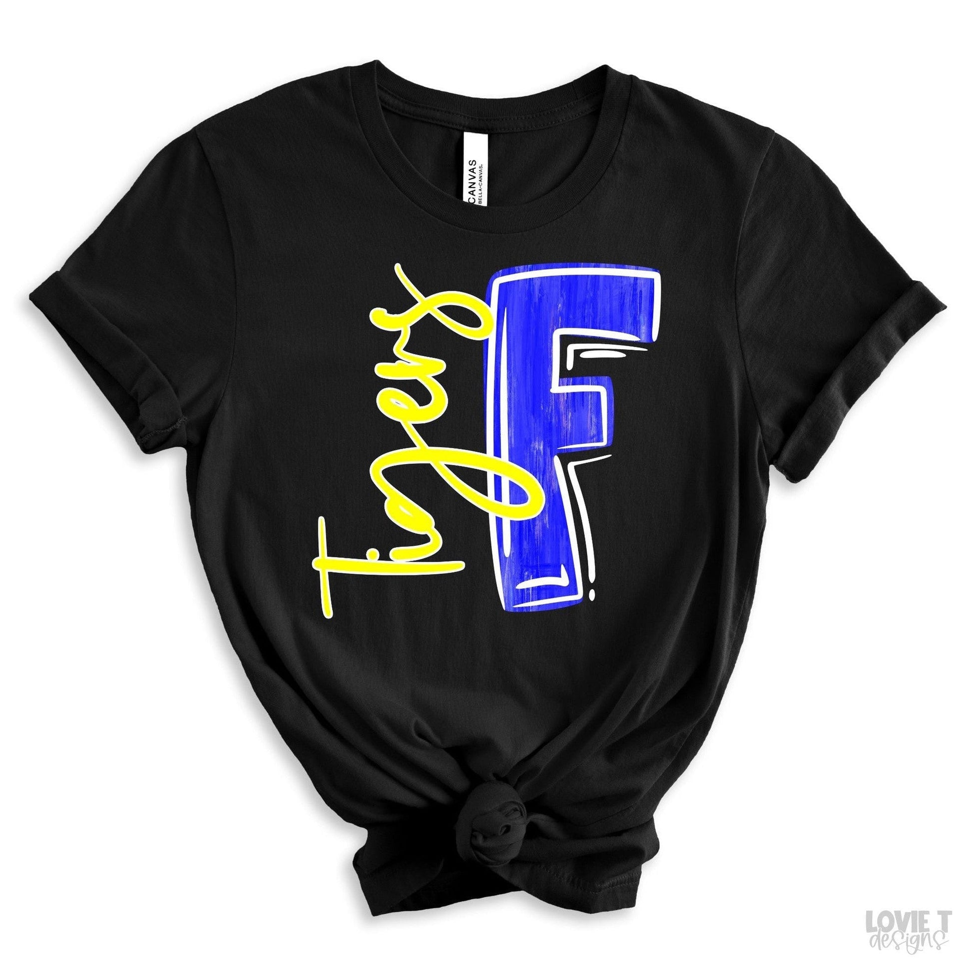 Royal Blue and White F Tigers-Lovie T Designs