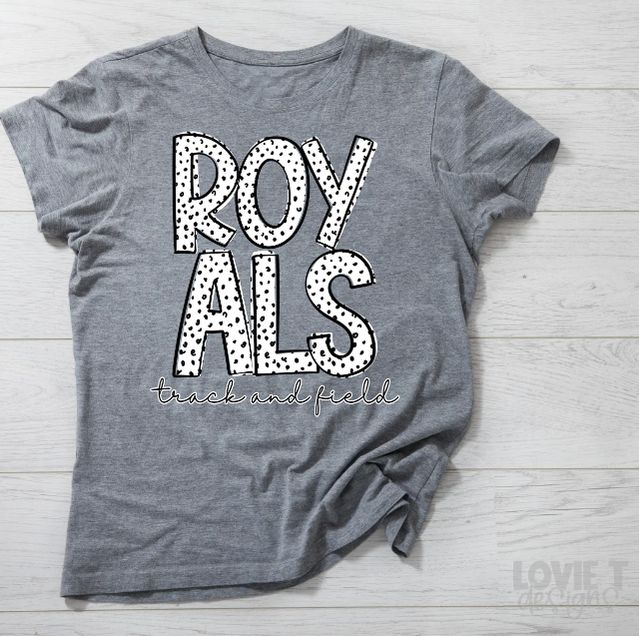 Royals Track and Field Black Outline Dottie-Lovie T Designs