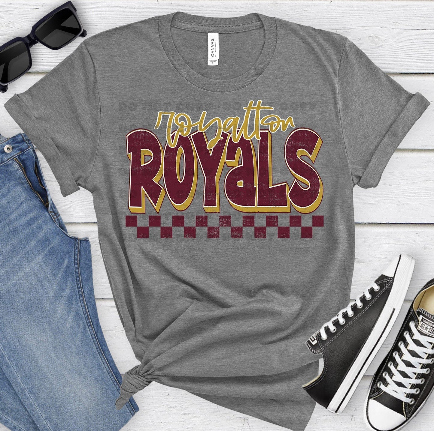 Royalton Royals Maroon Match Vegas Gold Grunge-Lovie T Designs