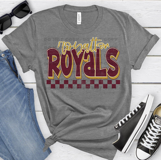 Royalton Royals Maroon Match Vegas Gold Grunge-Lovie T Designs