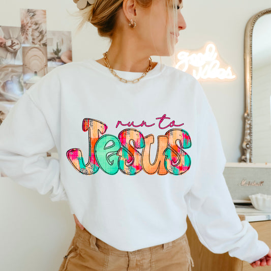 Run To Jesus-[DTF Transfer]-Lovie T Designs