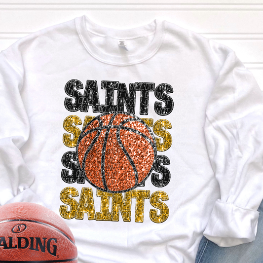 Saints Black Gold-[DTF Transfer]-Lovie T Designs