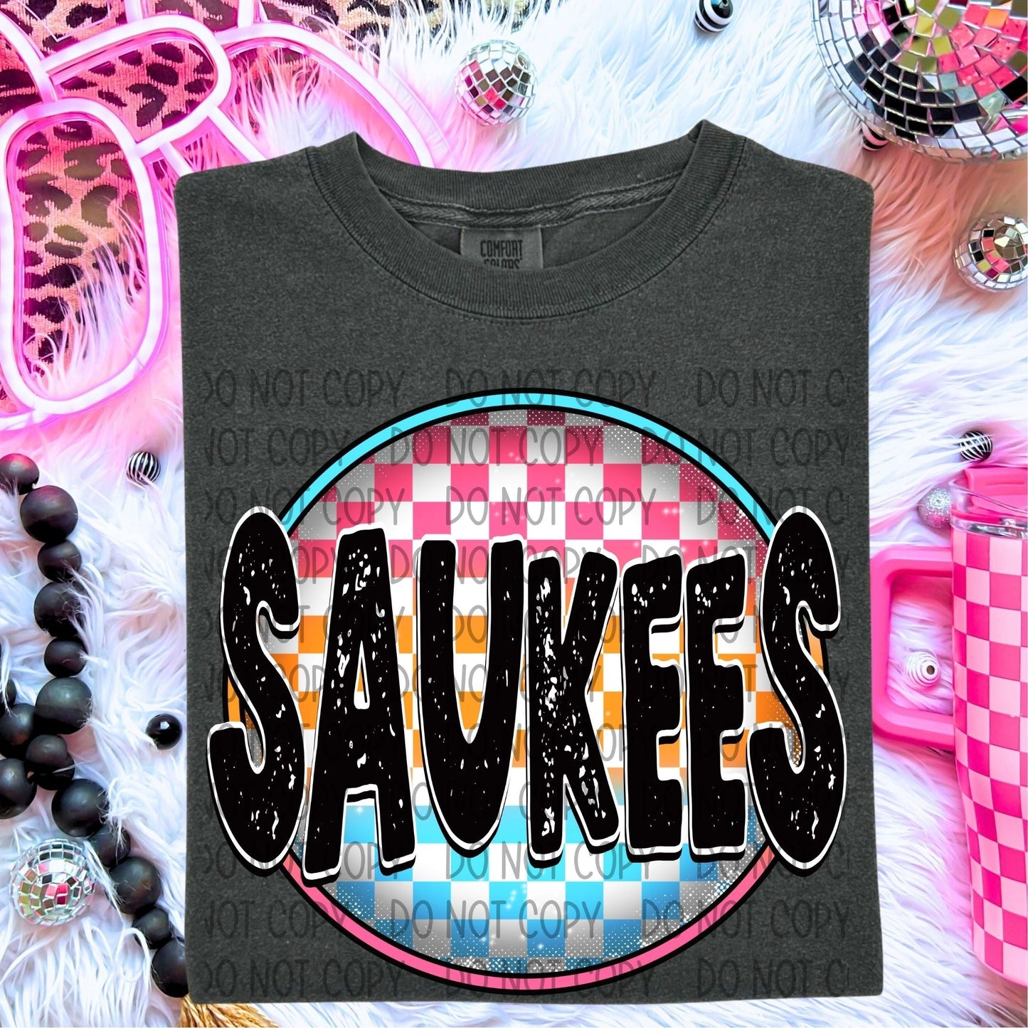 Saukees Neon Circle Mascots-Lovie T Designs