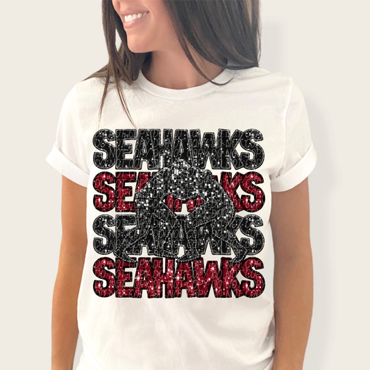 Seahawks Black Crimson-[DTF Transfer]-Lovie T Designs