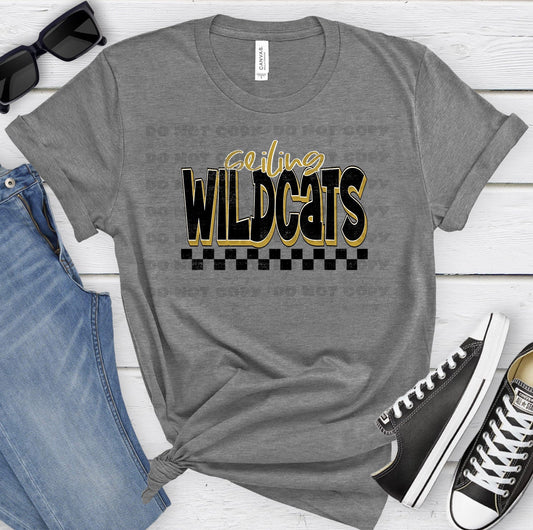 Seiling Wildcats Vegas Gold Black Grunge-Lovie T Designs