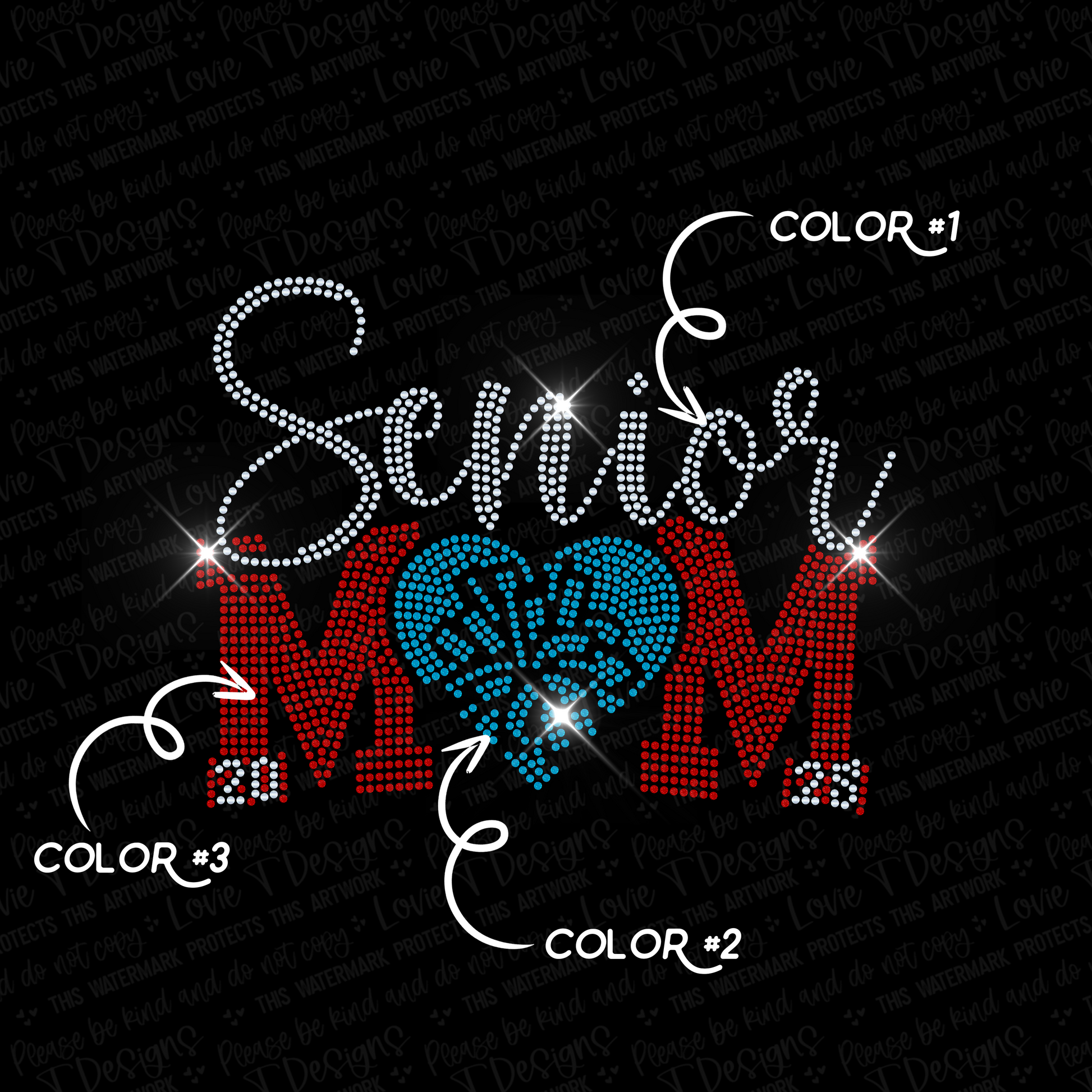 Senior Mom 2025 Pom Spangle Transfer-Lovie T Designs