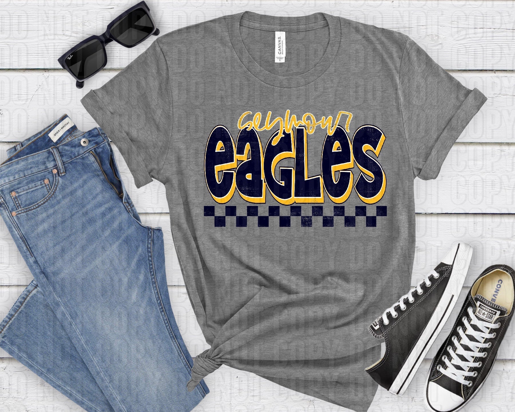 Seymour Eagles Gold Navy Grunge-Lovie T Designs