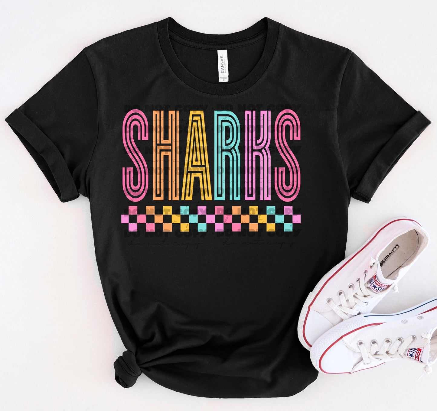 Sharks Colorful Line Mascot-Lovie T Designs