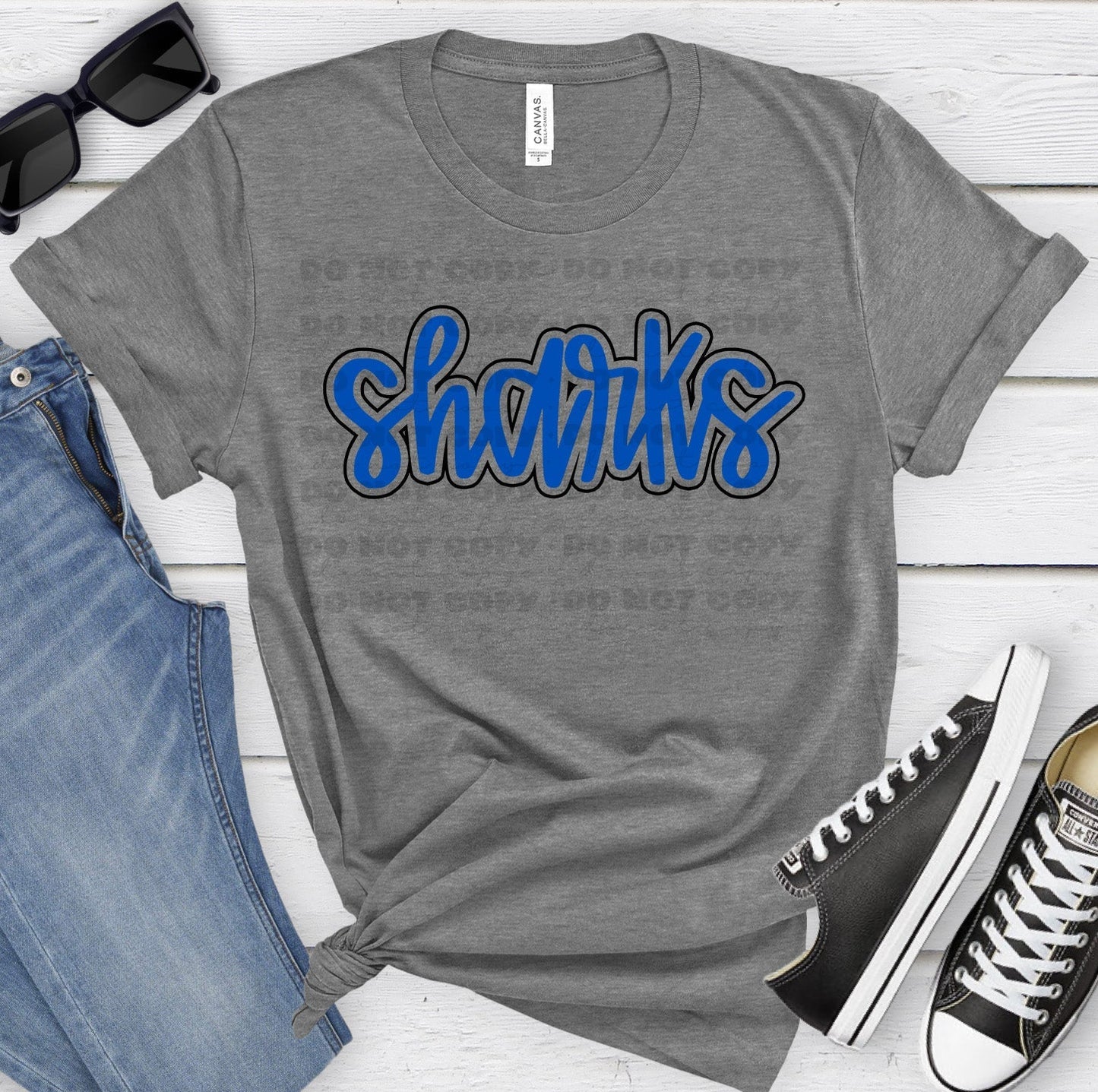 Sharks Royal Blue-Lovie T Designs