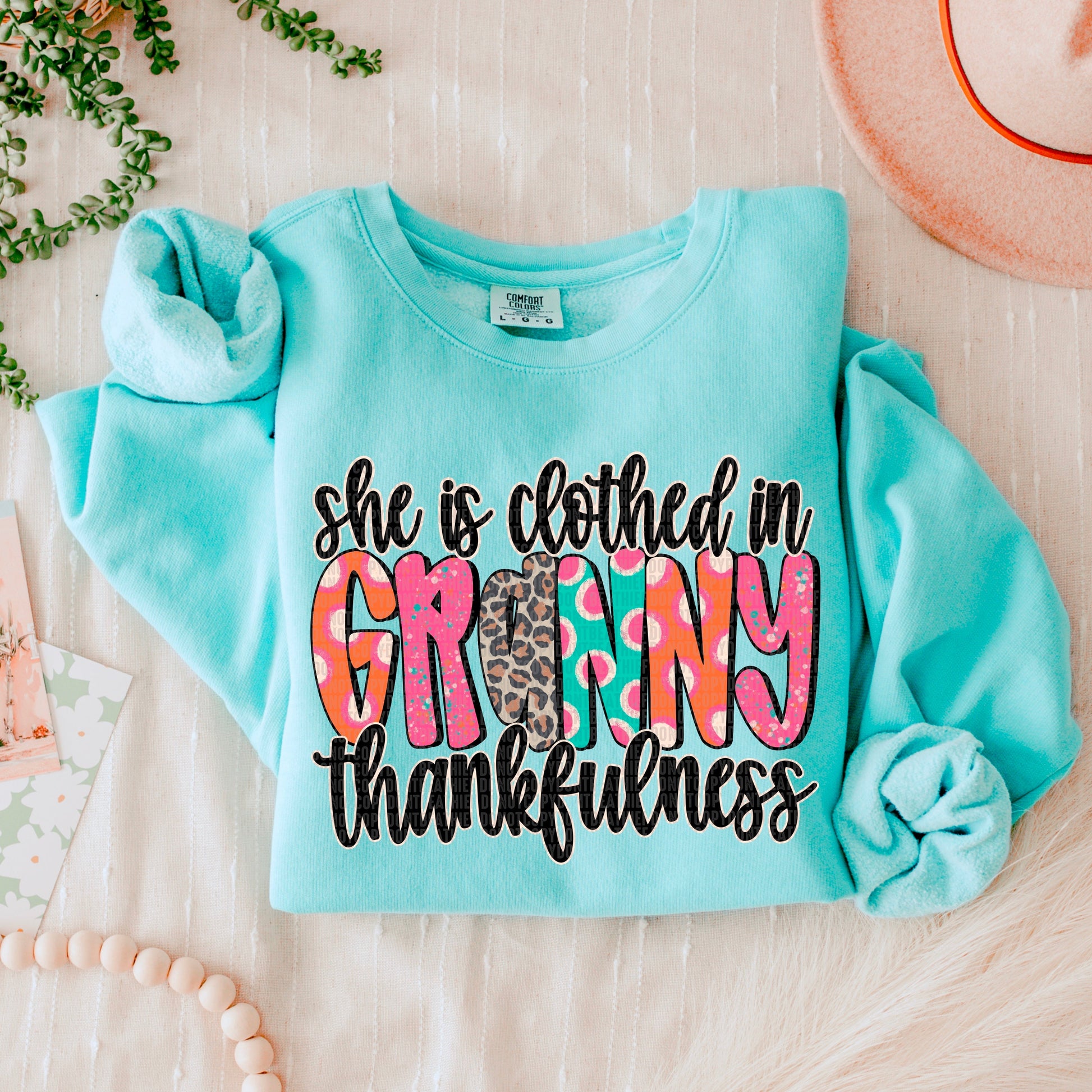 She Is Clothed In Thankfulness Granny-Lovie T Designs