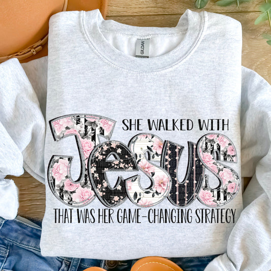 She Walked With Jesus-[DTF Transfer]-Lovie T Designs