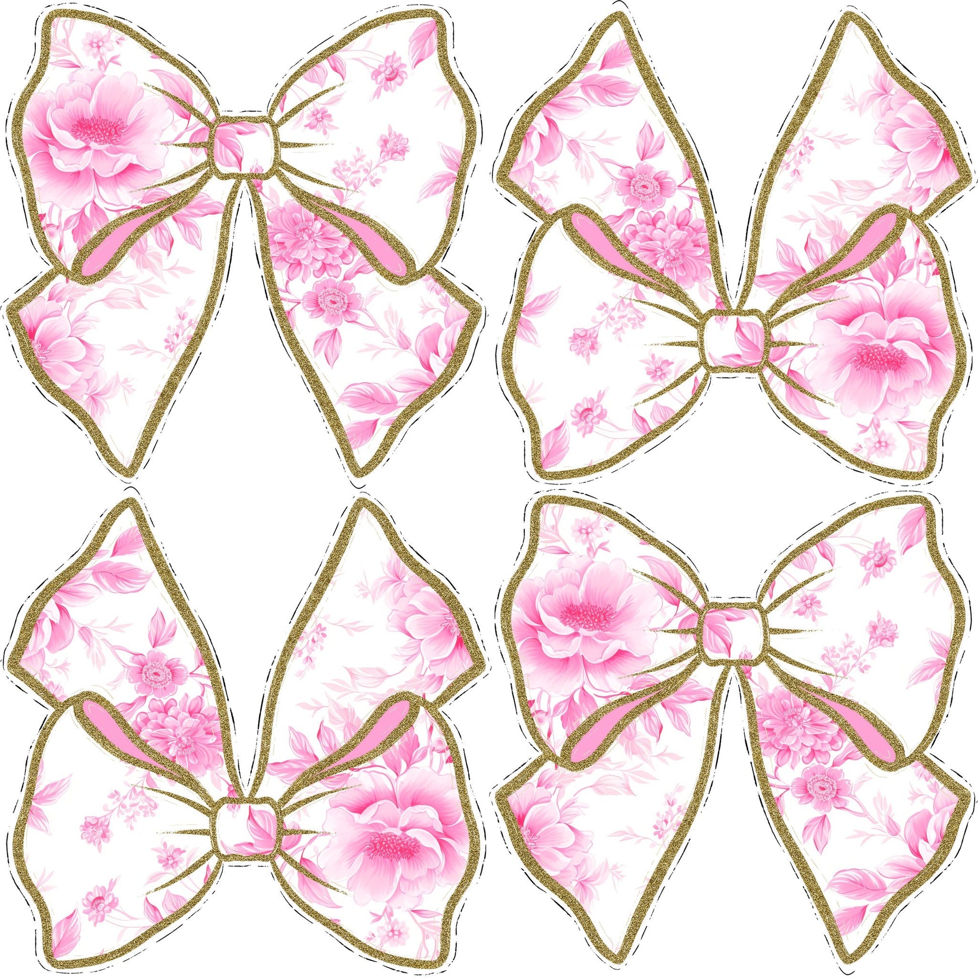 Sheet of 6" Bows - 4 Per Sheet-[DTF Transfer]-Lovie T Designs