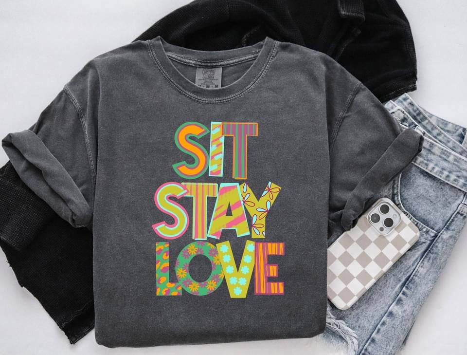 Sit Stay Love - Rescue Words-Lovie T Designs