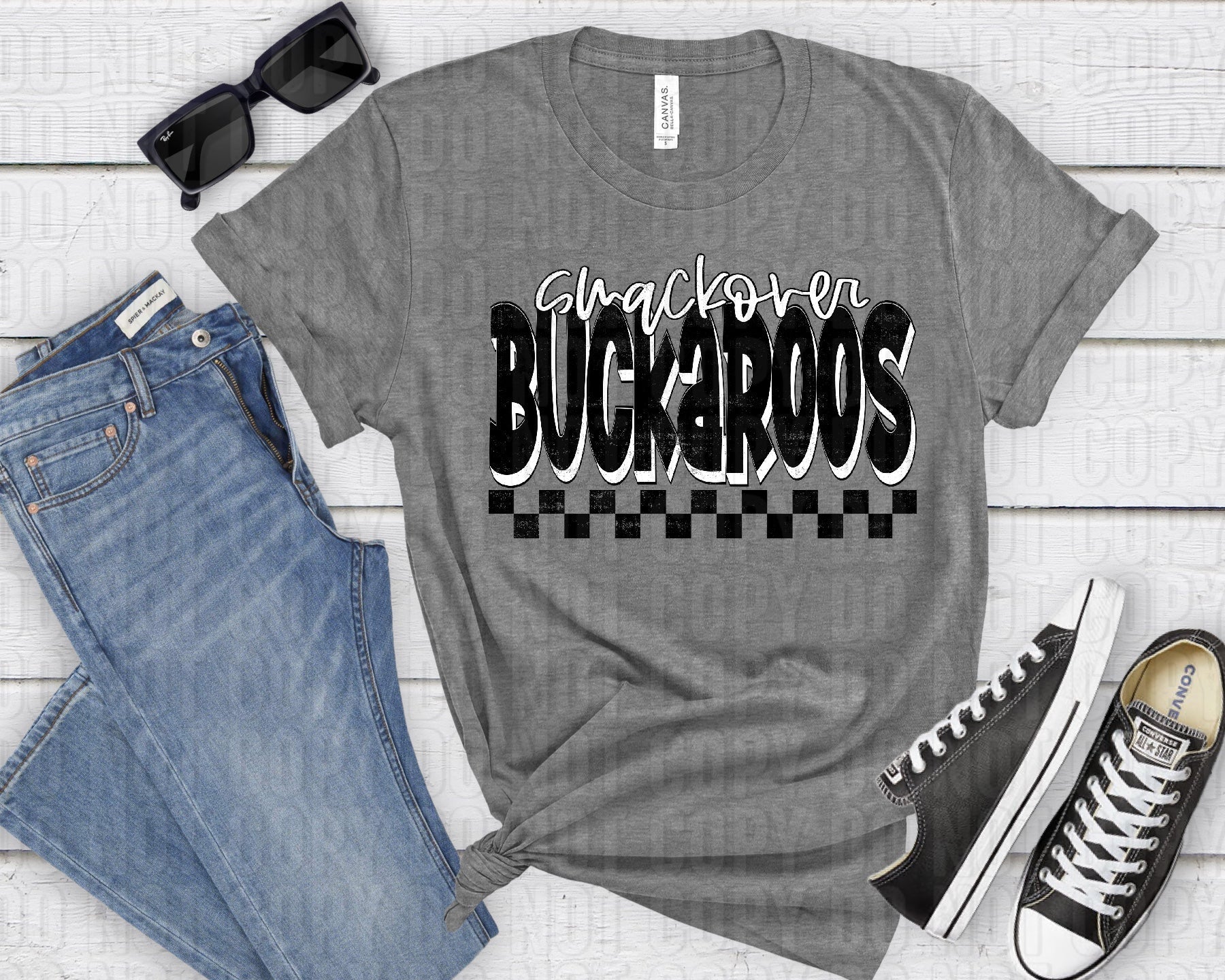 Smackover Buckaroos White Black Grunge-Lovie T Designs