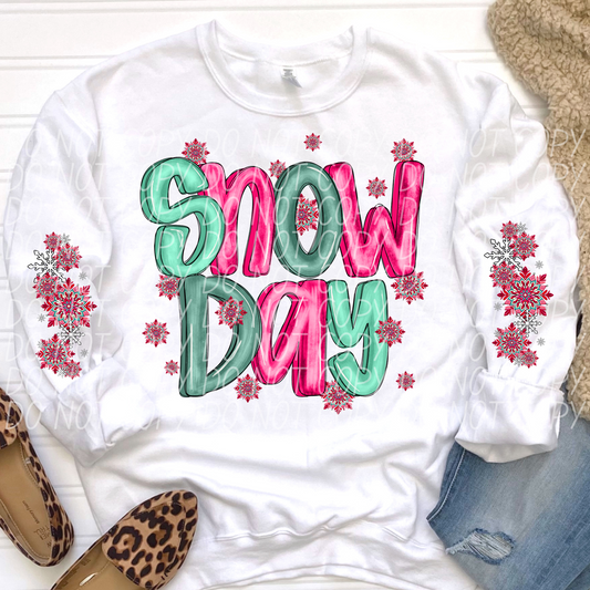 Snow Day Front and Sleeve-[DTF Transfer]-Lovie T Designs