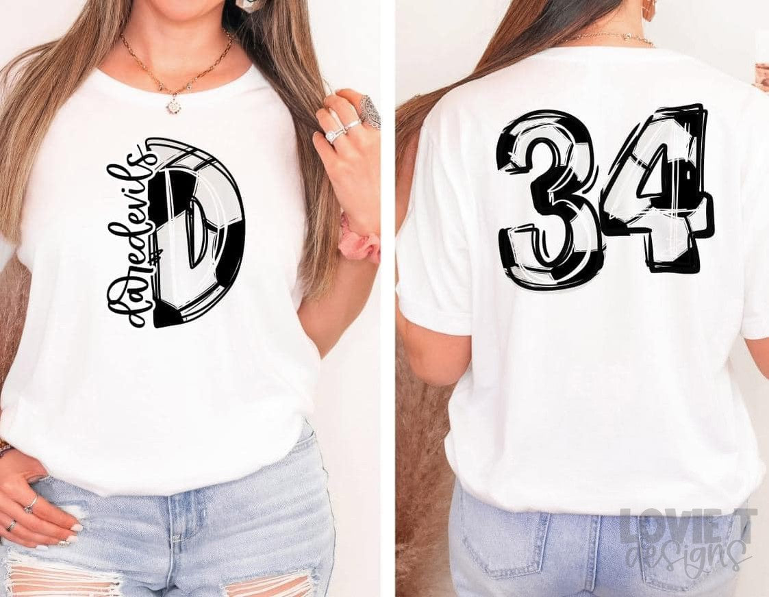 Soccer Doodle Alpha & Numbers Set-Lovie T Designs