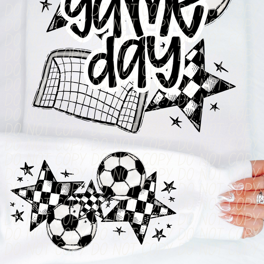 Soccer Game Day Black-[DTF Transfer]-Lovie T Designs