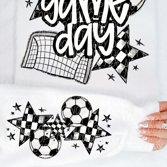 Soccer Game Day White-[DTF Transfer]-Lovie T Designs