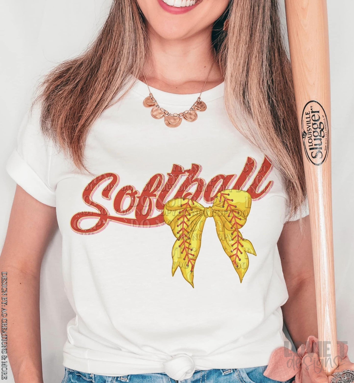 Softball with Bow-Lovie T Designs