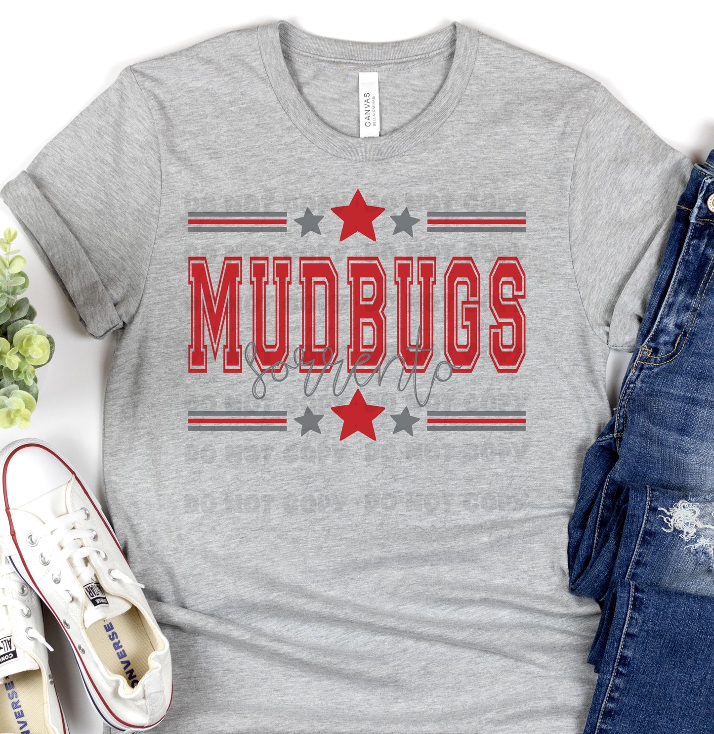 Sorrento Mudbugs Red Gray All Stars-Lovie T Designs