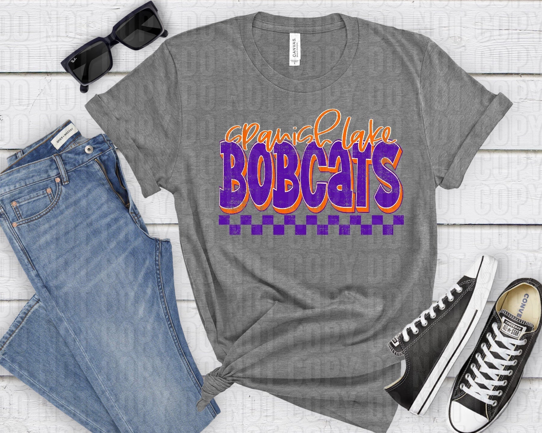 Spanish Lake Bobcats Orange Purple Grunge-Lovie T Designs