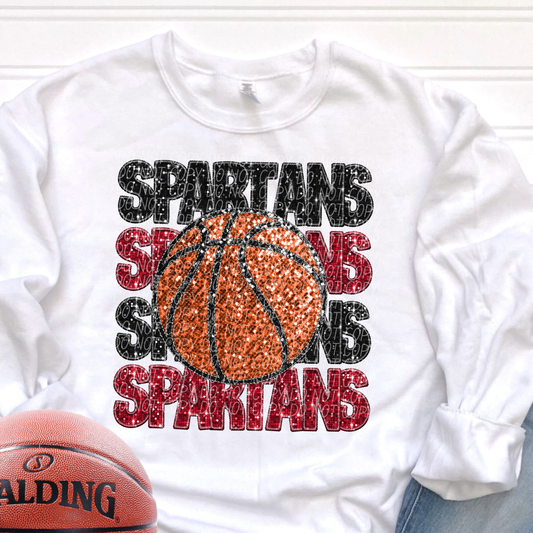 Spartans Black Red-[DTF Transfer]-Lovie T Designs