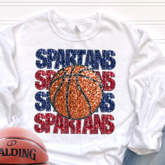 Spartans Blue Red-[DTF Transfer]-Lovie T Designs