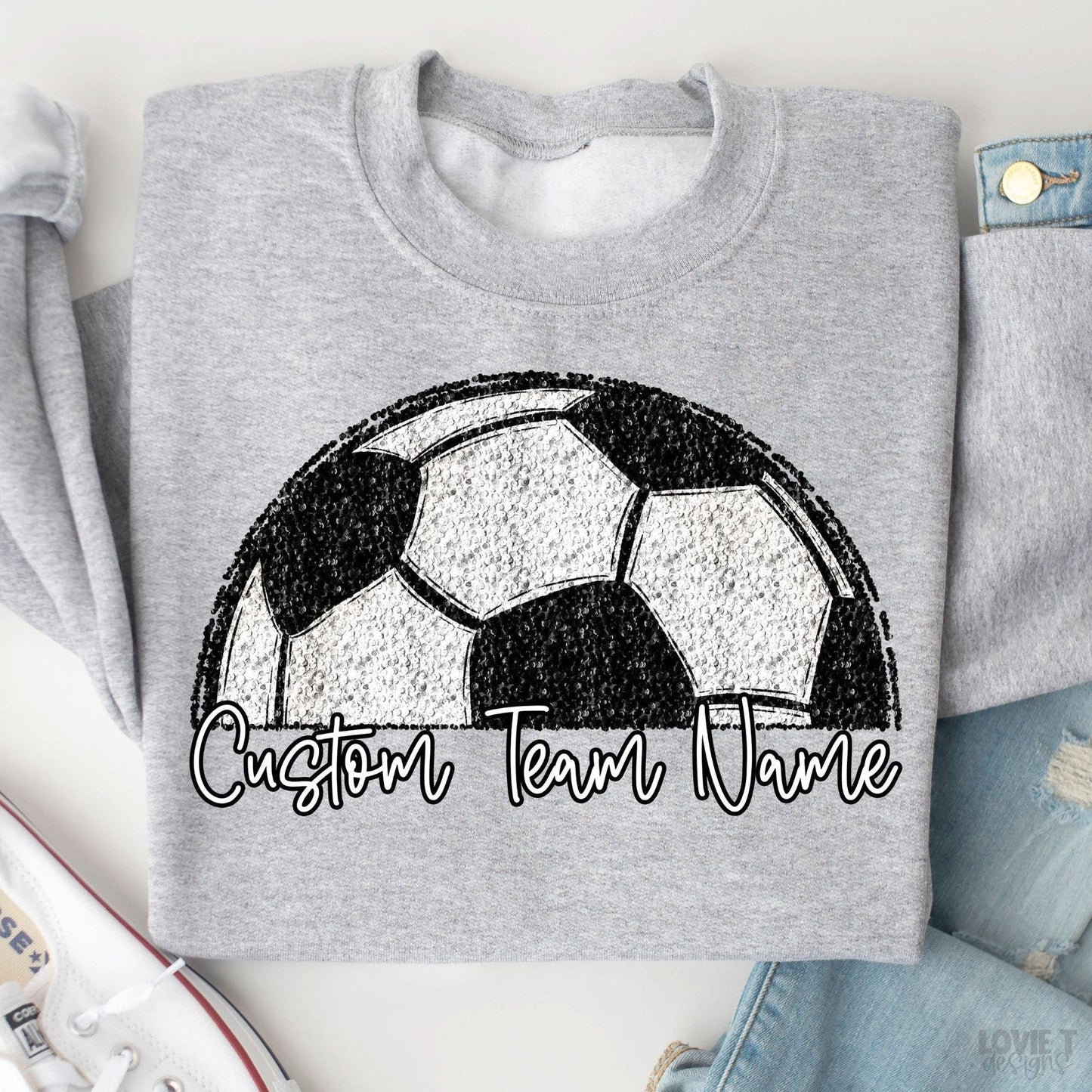 Split Faux Sequin Soccer ***Custom Team Names Available***-Lovie T Designs