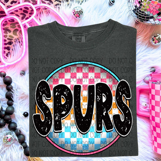 Spurs Neon Circle Mascots-Lovie T Designs