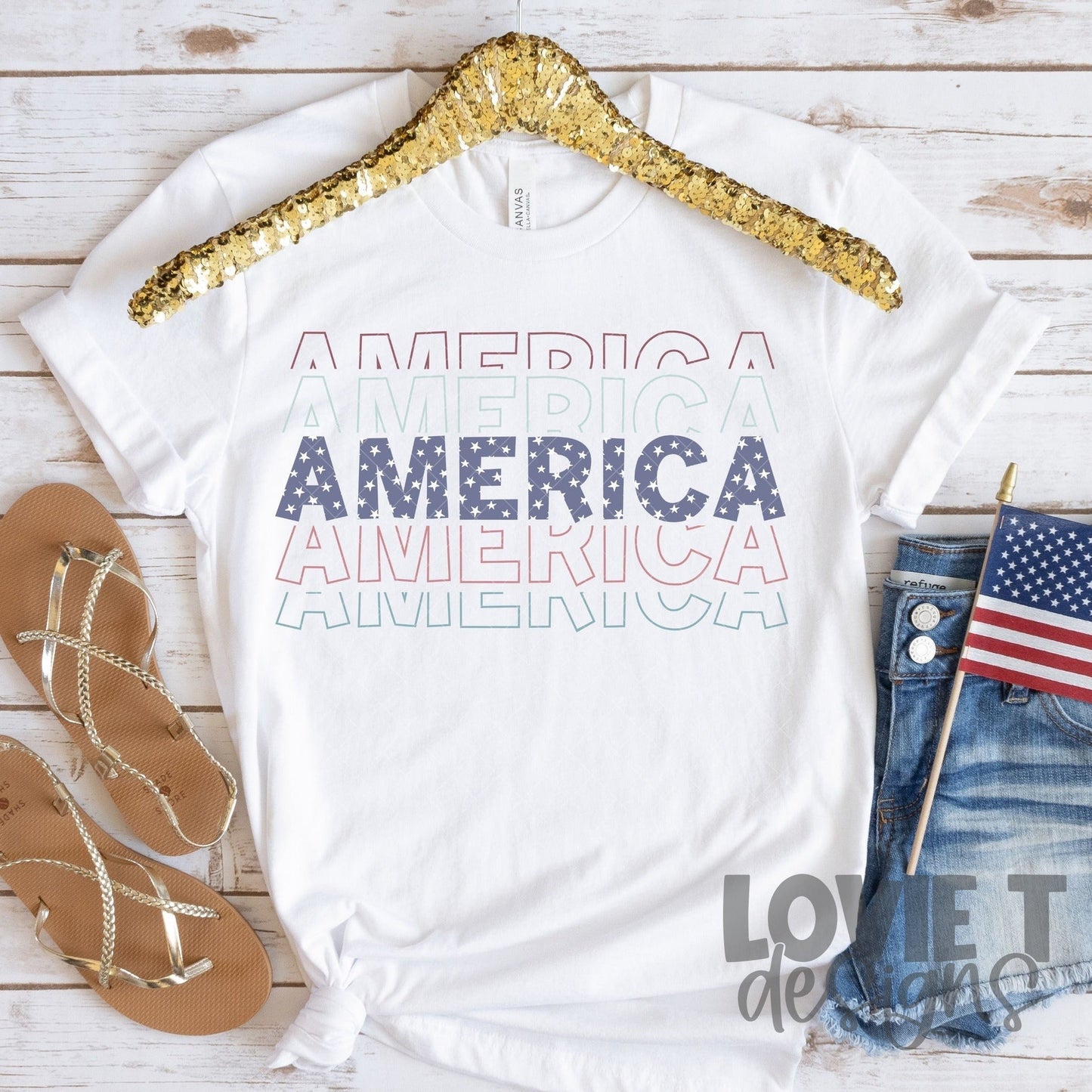 Stacked America-Lovie T Designs