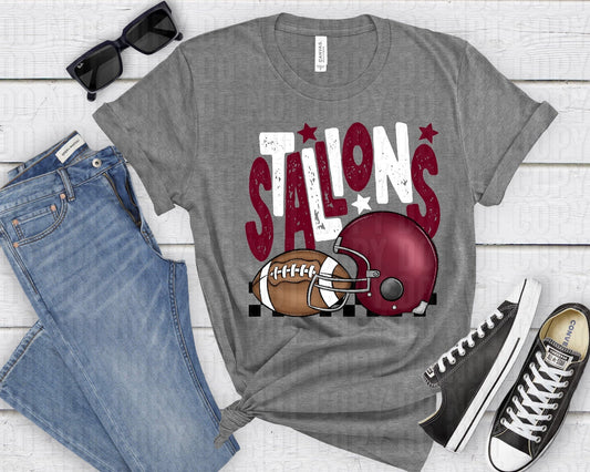 Stallions Maroon White Checkered FB-Lovie T Designs