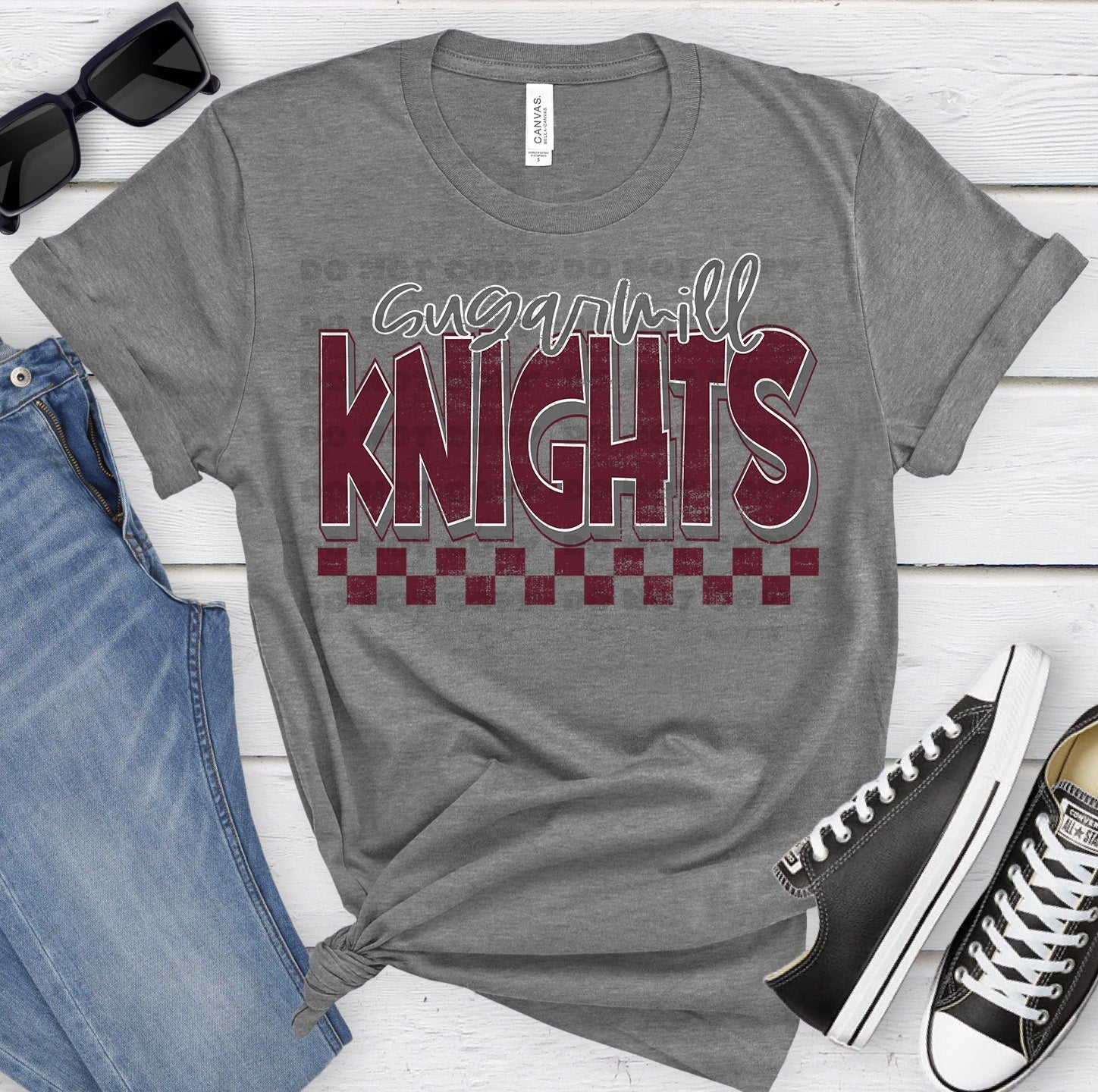 Sugar Mill Knights Maroon Gray Grunge-Lovie T Designs