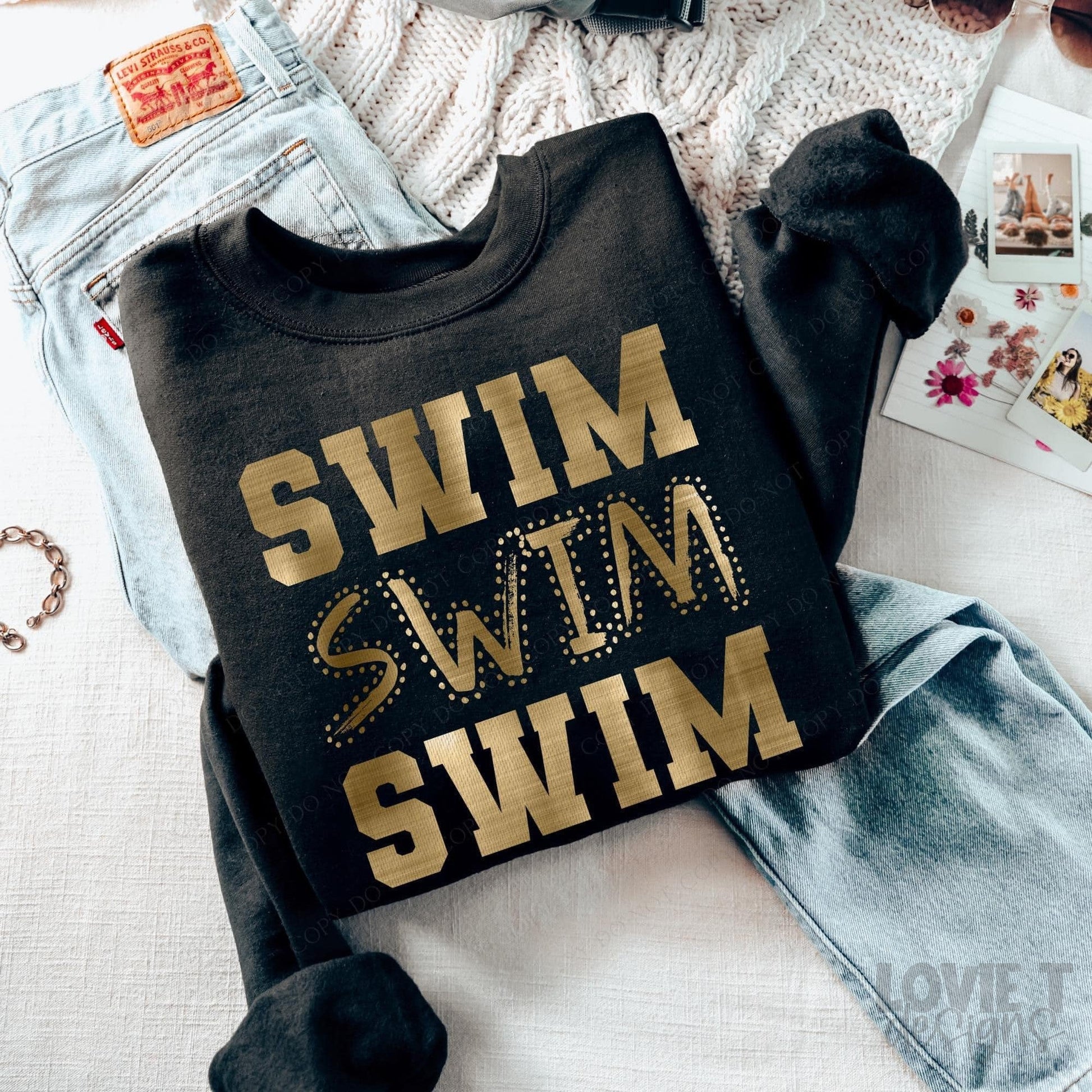 Swim Faux Gold Foil-Lovie T Designs