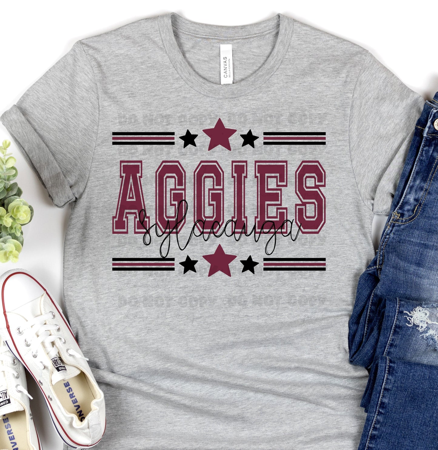 Sylacauga Aggies Maroon Black All Stars-Lovie T Designs