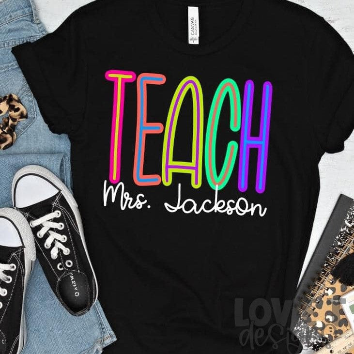 Teach Skinny Bright-Lovie T Designs