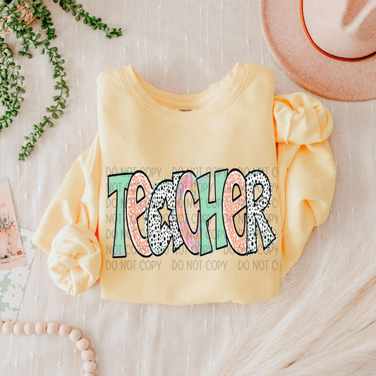 Teacher Bright Doodle Occupation-Lovie T Designs