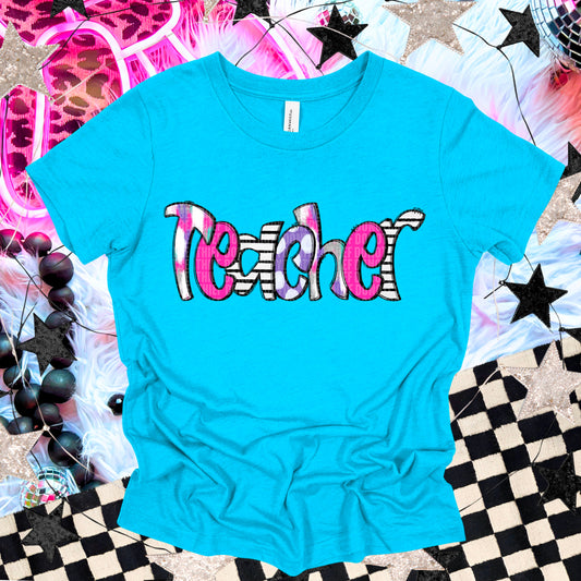 Teacher Frosted Flair-[DTF Transfer]-Lovie T Designs