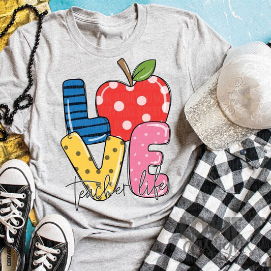 Teacher Life Apple Love-Lovie T Designs