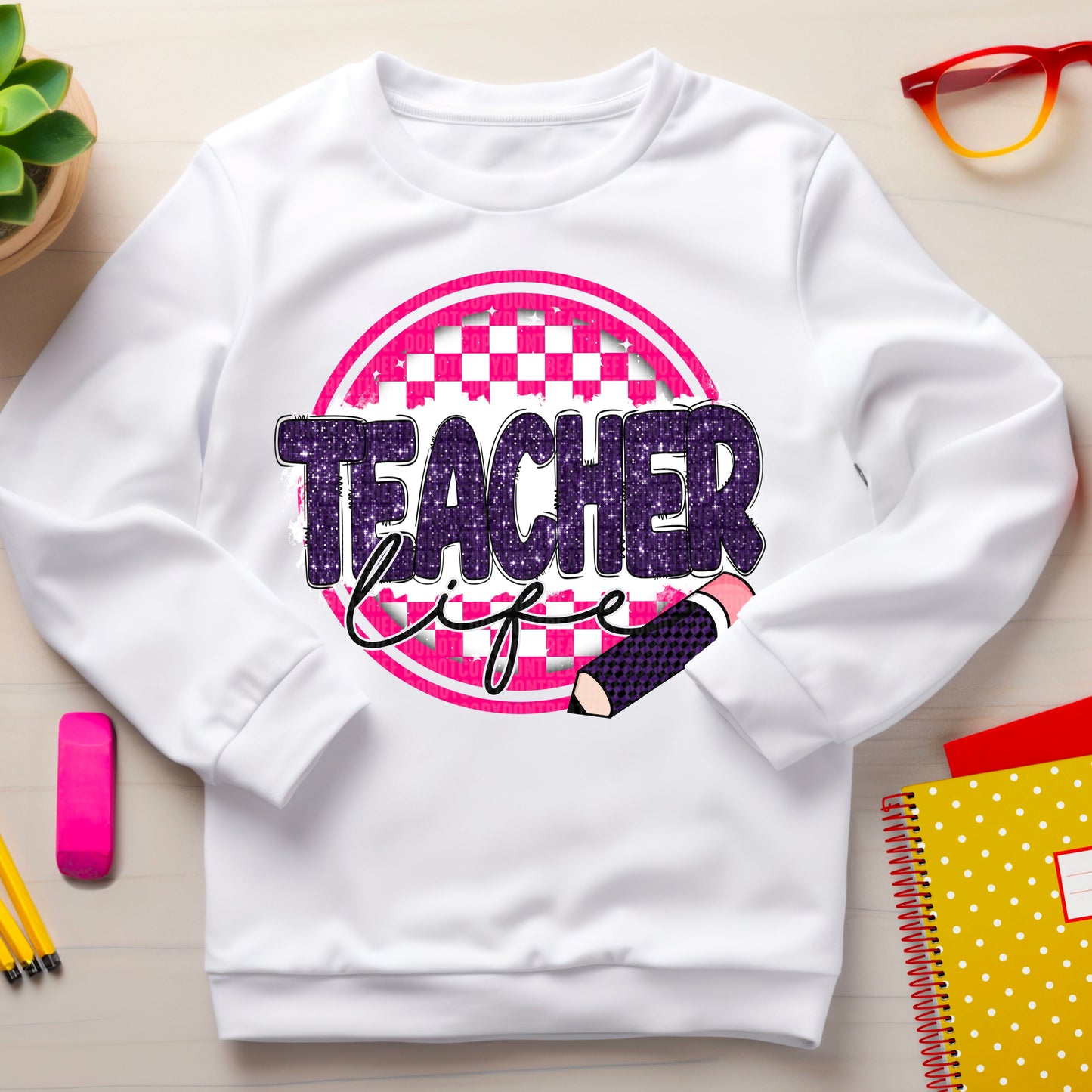 Teacher Life Pink and Purple-Lovie T Designs