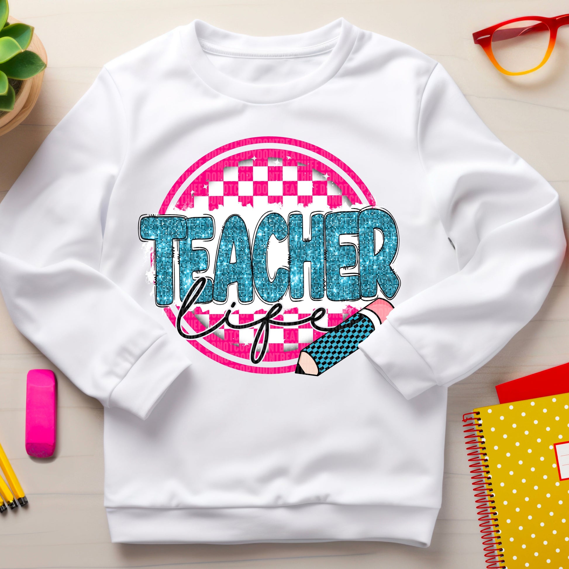 Teacher Life Pink and Teal-Lovie T Designs