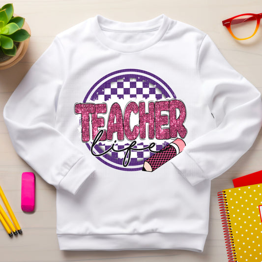 Teacher Life Purple and Pink-Lovie T Designs