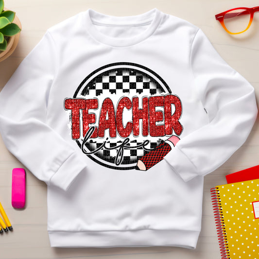 Teacher Life Red and Black-Lovie T Designs